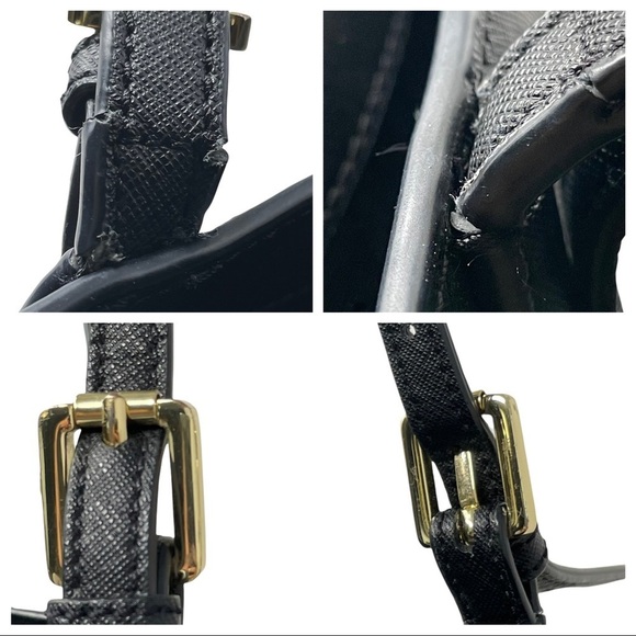 Tory Burch York Black Leather Large Buckle Tote - Picture 9 of 12